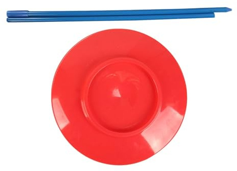 FashionCha Juggling Plate Skills Juggling Game Performance Prop Game Toys, Red