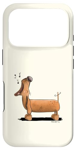 Hülle für iPhone 17 Pro Lustiger Dackel Cartoon I Jaulender Hund I Dachshund Comic