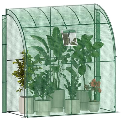 Serra per balcone e giardino, 200 x 100 x 210 cm, resistente all'inverno, stabile, salvaspazio, con porta con cerniera, resistente al vento e alle intemperie, verde