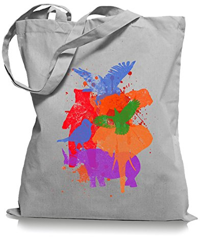 Ma2ca® Wild Animals - Jutebeutel Stoffbeutel Tragetasche/Bag WM101-light_grey