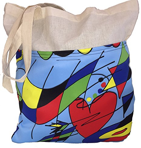 COVERBAGBCN Baumwolltasche Beutel Shoppen Umhängetasche MIRO HERZ