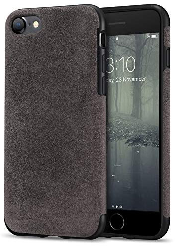 TENDLIN Kompatibel mit iPhone SE 2022 Hülle/iPhone SE 2020 Hülle/iPhone 7 Hülle/iPhone 8 Hülle Aus Alcantara Material Schutzhülle TPU Hybrid Komfortable Handyhülle (Braun)