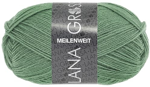 LANA GROSSA Meilenweit 50g | Sockenklassiker, waschmaschinenfest | Handstrickgarn aus 80% Schurwolle & 20% Polyamid | 50g Wolle zum Stricken & Häkeln | 210m Garn FB1377