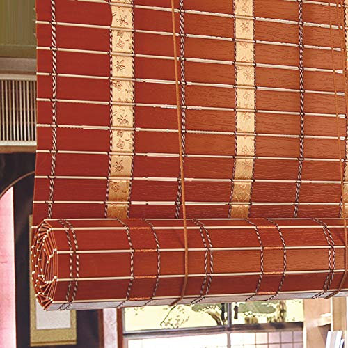 Geovn Bambusrollo,Rollos in Bambus,mit Volant,Geeignet für Drinnen/Draußen,Sonnenschutz Bambusrollo,Größe Kann Besonders Angefertigt Werden