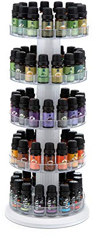 J JACKCUBE DESIGN Drehbarer Acrylständer für ätherische Öle, drehbares Regal für 75 Flaschen, Organizer, 5 Etagen, Aufbewahrung für Farbflaschen, Gewürze, Make-up, Nagellackhalter, MK505A (5 Ebenen)