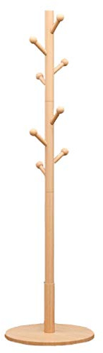 Porte-Manteau en Bois Massif, 8 Crochets - Assemblage Facile sur Pied, Couloir/Support (Color : Beige-1)