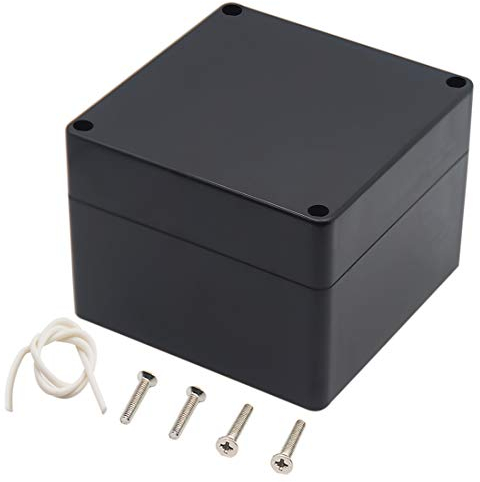 Zulkit Projektbox, IP65, wasserdichte Outdoor-Box, ABS-Kunststoff, Elektrokästen, Elektronikgehäuse, schwarz, 120 x 120 x 90 mm, 1 Stück