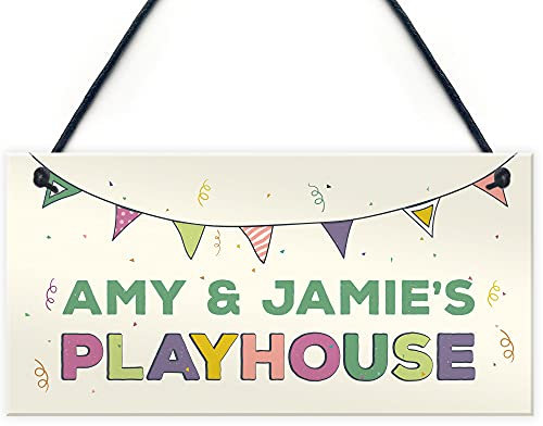 Quirky Playhouse Sign Personalised Garden Shed Summerhouse Sign Son Daughter Gift
