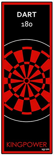 Kingpower Dartmatte Dart Teppich Turnier Matte Abwurflinie Bodenschutz Zubehör Dartpfeile Dartscheibe Dartboard 2 Größen 237cm und 290cm Verschiedene Designs, Design:Design 04 (Rot 237x80cm)
