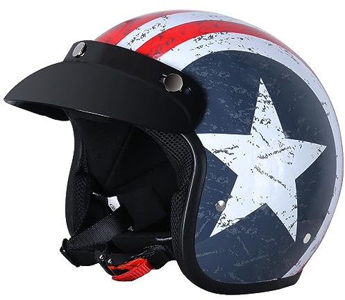 Zorax ZOR-604 USA L (59-60cm) Scooter Motorcycle Motorbike Open Face Crash Jet Helmet for Men Women Road Legal ECE2206