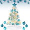 GEDEGOOK - Miniárbol de Navidad, artificial, 60 cm, con 29 decoraciones, bolas de Navidad, estrella, luces ledes, para escritorio, oficina comercial y bar