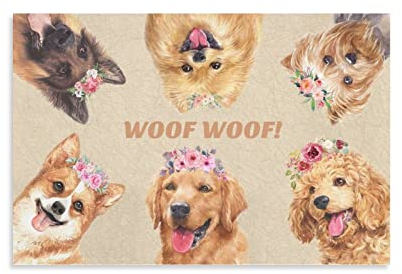 HLLNWB Welpen-Poster, Hundeposter, Deutscher Schäferhund, Golden Retriever, Wanddekoration für Tierliebhaber und Kinderzimmer, Dekoration (ungerahmt, 30,5 x 45,7 cm)