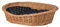 e-wicker24 Hundekorb aus Weide in Naturfarbe Tierkorb aus Korbgeflecht Katzenkorb Tierbett mit Kissen Hundebett Katzenbett (80x60 H26, Schwarz)