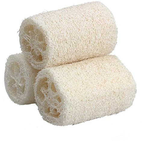 3pzs Depurador esponja de ducha de cuerpo de bano estropajo natural (Grande)