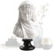 Syfunlv Griechische deko Statue,Veiled Maiden Sculptural Bust, 35×15×22cm Groß Büste aus Marmor Figure, Retro-Mysterium Kunst Statue, for Heimdekoration Dekoration Wohnzimmer Büro Café, Weiß