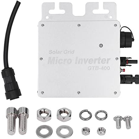 Oumefar Onduleur Solaire 230V Cravate au Réseau Solaire Micro Onduleur Contrôle WiFi Onduleur Solaire(Argent)