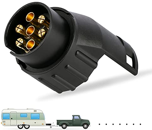 Xastro Adaptateur de remorque de 7 Broches vers 13 Broches 7/13 Connecteur de convertisseur de Prise électrique adapté pour remorque Caravane Voiture Camion Camping-Car