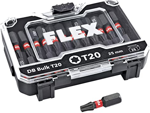 Flex Premium Bit-Set für Bohrschrauber 25 Bits Schrauber Torx DB Bulk T20 530490