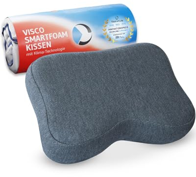 Seitenschläferkissen Recovery QuickDry – HWS-Nackenkissen gegen Nackenschmerzen für Rücken - & Seitenschläfer | Orthopädischer Memory-Foam mit Bambus-Aktivkohle | Schnelltrocknend & thermoregulierend