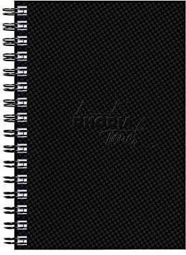 Rhodia 116147C - Rhodia Touch Spiralalbum Watercolor Book, Doppelspirale, feinkörniges Papier aus 100% Baumwolle 300g, DIN A6 Hochformat, 20 Blatt, ideal für Aquarell, Schwarz, 1 Stück