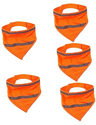 Ipetboom Zubehör 5 Stück Haustier-Dreieckshandtuch Mädchen-Lätzchen Orangefarbenes Dekor Orangefarbener Schal Trendiger Schal Hundehalstücher Reflektierender Hundeschal Hundehalstücher Für