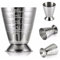 Misurino in metallo, 75 ml, strumento per bevande con ml, misurino once / cocktail 15 – 75 cucchiai bicchiere G6B4 1 – 5 ml misti bar, 0,5 – 2,5