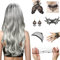 Perücke Frauen Kostüm Halloween,10tlg Perücke Frauen Kostüm Set,Silbergrau Mädchen Frauen Perücke mit Gothic Schmuck Spitze Maske Lace Handschuhe,Perücke Frauen Kostüm für Karneval Cosplay