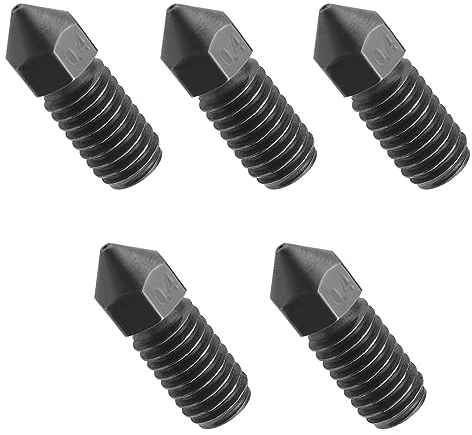 The Lord of the Tools 5 Stück Extruderdüsen 0,4 Mm M6 Kompatibel mit AnkerMake M5 3D-Drucker, Massiver Düsenkopf aus Gehärtetem Stahl, 3D-Drucker-Zubehör