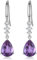 Sterling Silver Dangle Earrings for Women, Hypoallergenic Cubic Zirconia Teardrop Dangle Drop CZ Earring Jewellery Gifts for Girls, Purple