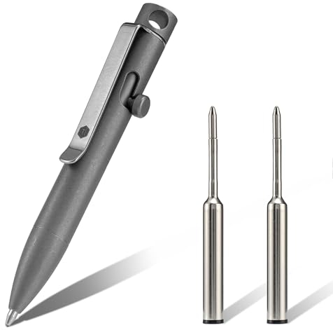 KeyUnity KP05SW Kugelschreiber aus Titanlegierung mit Clip, einziehbarer EDC-Taschenstift aus Metall Ballpoint Pen für den täglichen Gebrauch