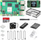 Vemico Raspberry Pi 5 4GB RAM Raspberry Pi 5 Starter Kit 32GB Karte Typ-C 5V 5A Netzkabel mit Schalter 2 Micro HD Out Kabel ABS-Schutzhülle 4 Aluminium Kühlkörper USB Kartenleser ABS Adapter Lüfter