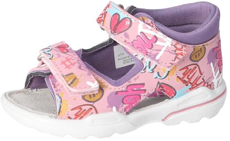 RICOSTA Mädchen Sandalen TITU, Baby und Kleinkinder Lauflernschuhe, Weite: Mittel, waschbar, Klettverschluss, Sommerschuhe, Mallow/Cassis (330), 22 EU