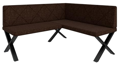 FURNISTAR Eckbank Akiko Metal X - Eckbankgruppe für Ihrem Esszimmer, Küche modern, Sitzecke, Essecke. Perfekt für Küche, Büro und Rezeption. Solide und Starke Verarbeitung. (168x142-Rechts-Inari28)