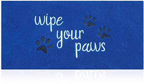 HLFMVWE Large Outdoor Front Door Mat Wipe Your Paws Doormat Inside Outside Mats Entryway Welcome Mats Non Slip Rubber Backing Funny Indoor Door mats Dog Mat for Porch,Blue 120x 45 cm
