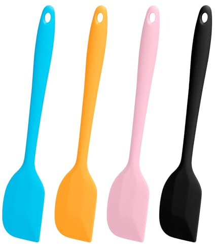 Silicone Spatula Set 4 PCS Spatulas Heat Resistant Non Stick Rubber Baking Spatula Small Spatula Silicone Kitchen Utensils for Cooking Baking and Mixing Stirring Scrapi