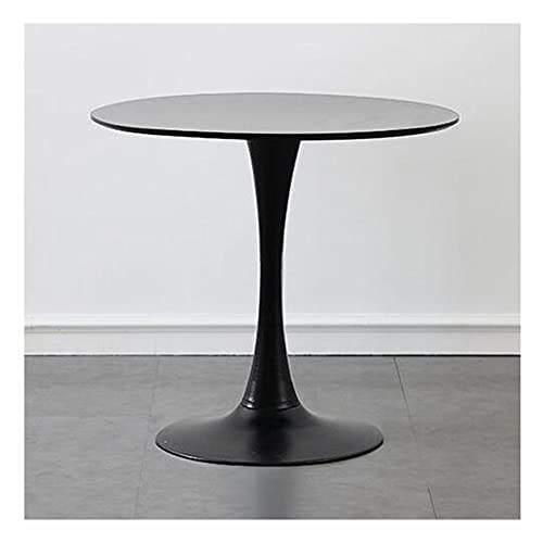 Bistrotisch Runder Bistro-Bartisch Esstisch Tulip Restaurant Freizeittisch Kleiner runder Tisch Weißer Couchtisch für zu Hause Verhandlungstisch Milchteeladentisch (Größe: 60 cm, Farbe: Schw