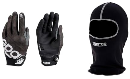 Sparco MECA 3 Handschuhe GRÖSSE 10 (M) SCHWARZ & Herren hætte Std Sturmhaube Basic Schwarz, Schwartz, Einheitsgröße EU