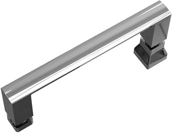 SANYROI poignée de porte de douche, écartement des trous 145 mm, poignée de cabine de douche, poignée de porte en verre arqué, Alliage de zinc, aspect chromé, solide, longueur 160 mm