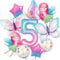 Feen 5 Geburtstag Deko Luftballons Mädchen - Rosa Geburtstagsdeko 5 Jahre, 10 Stück Fee Folienballons Schmetterlings und Stern Helium Ballons, Feenparty Dekoration Kindergeburtstag