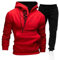 Generisch Trainingsanzug Herren Farbblock Reißverschluss Regular Jogginganzug Set mit Taschen mit Kapuzenpullover und Sporthose Zweiteiliger Sportanzug Casual Bequemer Tracksuit