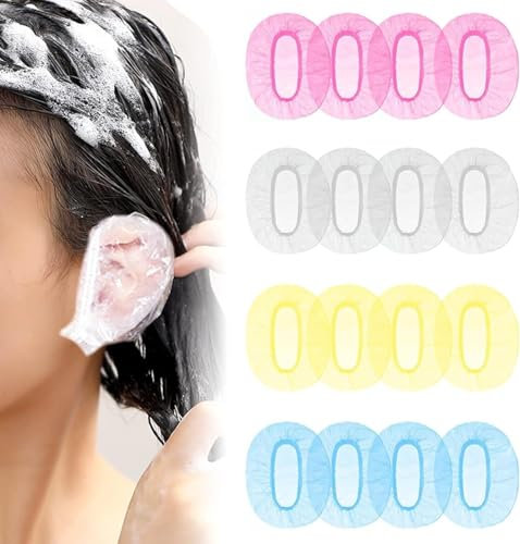 100 Pack Ear Covers for Shower | Waterproof Ear Protection Covers for Bathing, Hair Dyeing, and Spa | Disposable Elastic Ear Caps | Perfect for Home, Salon, and Travel Use