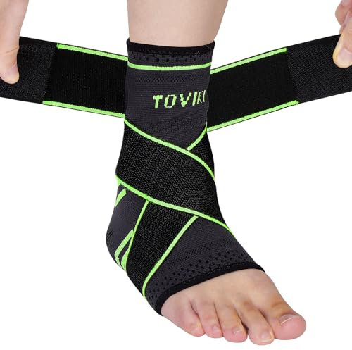 TOVIKI Cavigliera Sportiva per Distorsione - Supporto Ortopedico Caviglia con Fascia Elastica - Protezione Legamenti - Tendiniti - Esguince e Dolore - Supporto Caviglia Sportiva Uomo/Donna (XL)