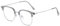 LJCZKA Blaulichtfilter Brille Halb-Randlos Metallrahmen Computerbrille für Herren Damen Quadratische Gaming TV Computerbrille Klare Linse UV 400 Schutz Augenbelastung Reduzieren (Grau Silber)