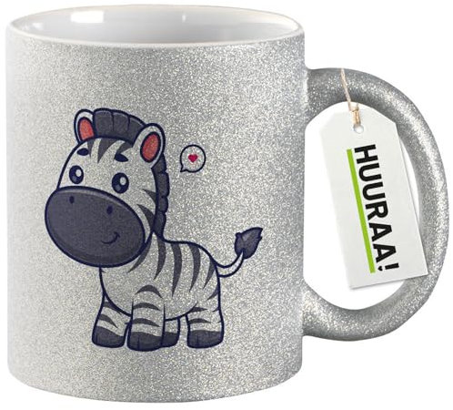 Huuraa tasse à café Zèbre Mug Cadeau Argent 330ml Zèbre Présent