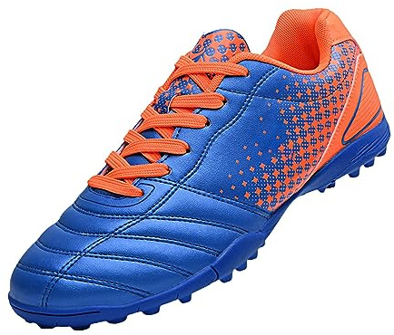 UK 13 Unisex Kid's Football Boots Shoes Boys and Girls Cleats Soccer Shoes Astro Turf Trainers Spikes Junior Sports Profession Competition Teenager Indoor Outdoor Athletic Sneakers #A1_Blue