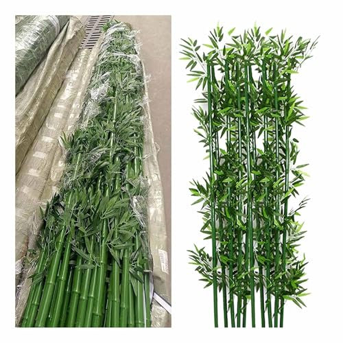 SRDCAIM Bambou Artificiel pour Balcon, écran de confidentialité, séparateur d'espace intérieur, Plantes, clôture d'intimité pour Jardin extérieur, terrasse, Cour, entrée(180cm/5.9ft)