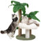 Meowoou Kratzsäule Palmen-Kratzbaum mit Bett, niedlicher kratzstamm, 3 Sisal-Kratzsäulen mit hängenden Bällen für Kätzchen und ausgewachsene Katzen, Kletterbaum (Wolke)