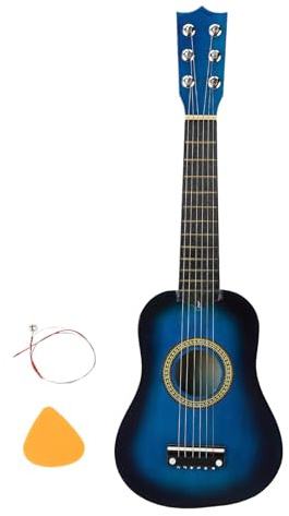21 Zoll Kinder-Akustikspielzeug-Holzgitarre, Kindergitarre mit 6 Saiten, Mini-Gitarren-Musikinstrument für Jungen und Mädchen, klassisches Holzdesign mit sanftem Griff, perfekte