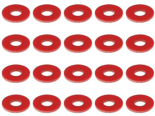 eMagTech 100 Pièces Rondelles Isolantes M3 8mm DE 0,8mm Épaisseur Rouges en Fibre pour Montage Carte Mère PCB.