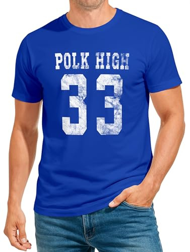 MoonWorks® Herren T-Shirt Polk High Trikot Football 90er Fasching Karneval lustig Fun-Shirt